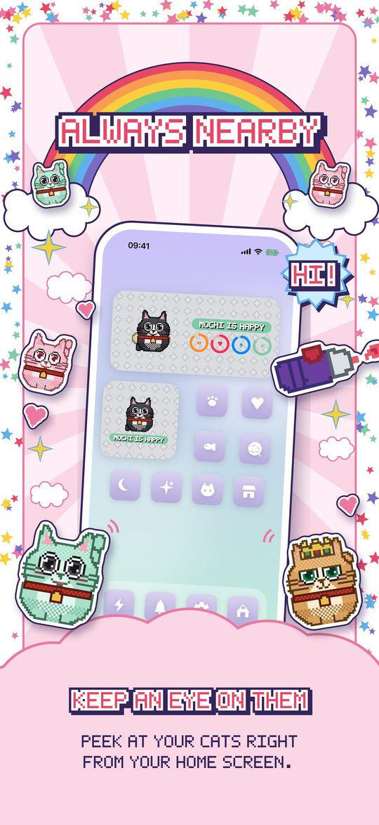 The cat on a Home Screen widget